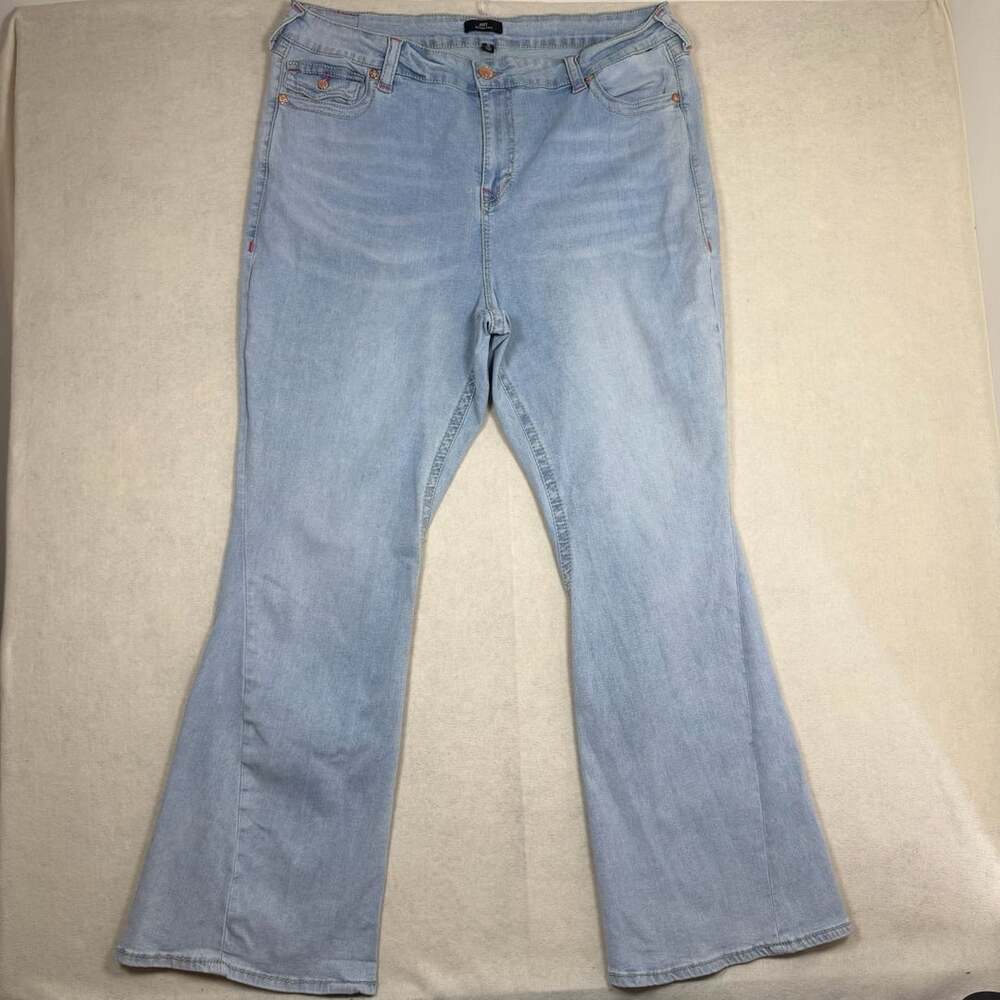 True Religion Jeans Womens 42 Joey Mid Rise Flare Light Wash